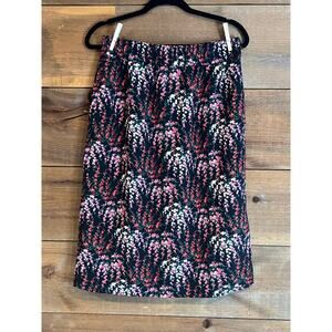NWT J Crew Floral Novelty Pull-On Stretch Waist Midi Skirt Size S‎